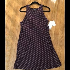 Athleta Santorini high neck mix stripe dress sz LP